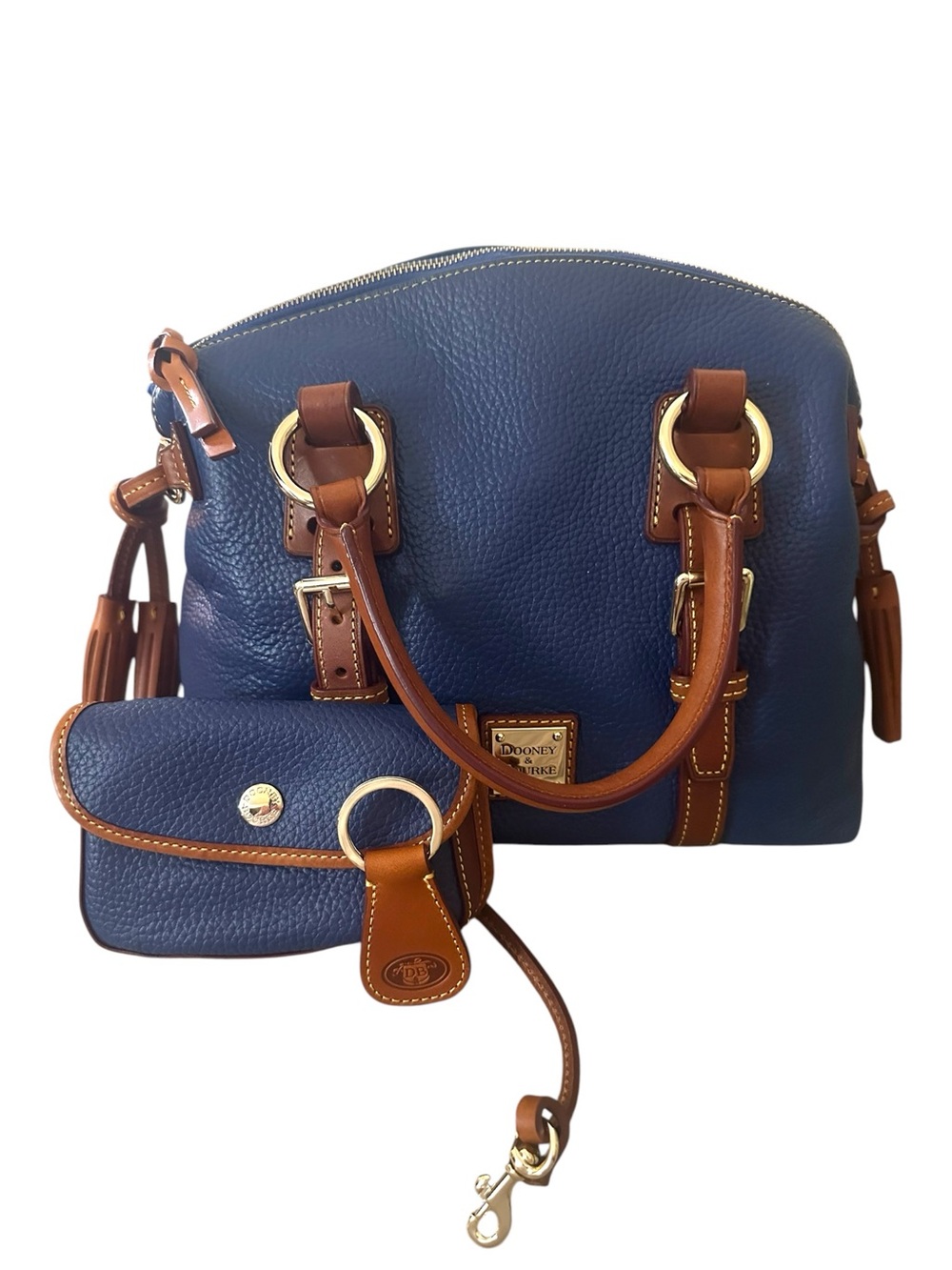 Dooney & Bourke NWT Domed Crossbody Satchel | 3 Piece Set Wristlet & Key Fob - Picture 2 of 15